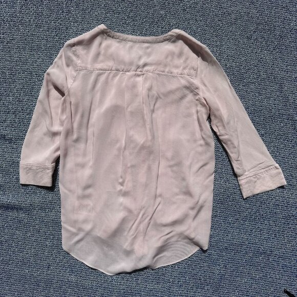 Maeve Soft Pink Lightweight Long Sleeve Top With Pleated Front Detail - Picture 5 of 7